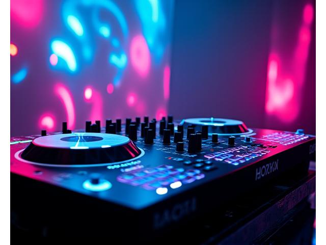 DJ Kenjiによるネオンナイトイベントのフライヤー
